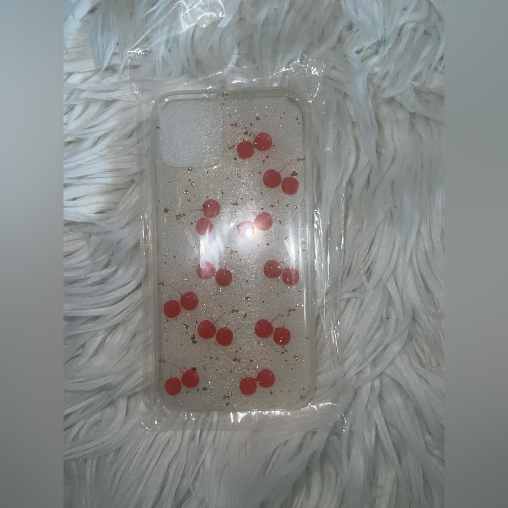 "cherry print" phone case - iphone 11 pro - clear